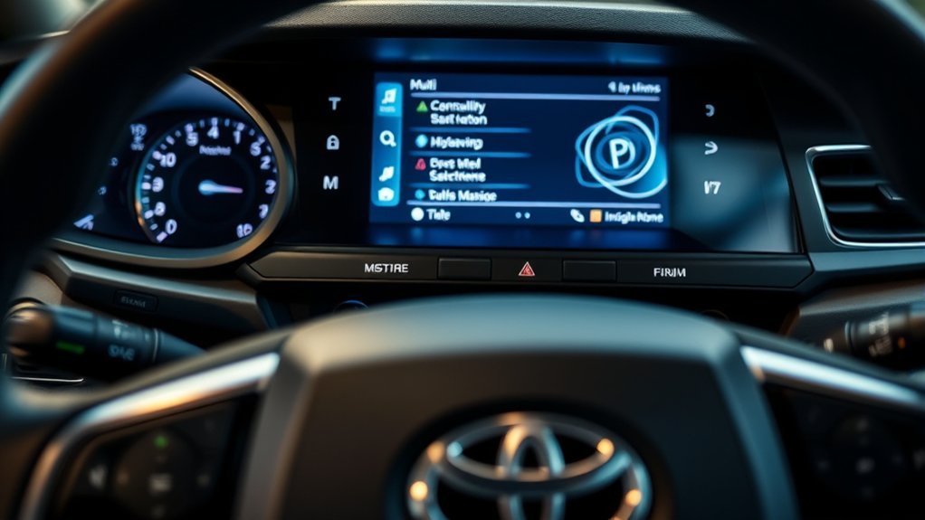 Toyota Camry steering-wheel controls used to open Multi-Information Display settings