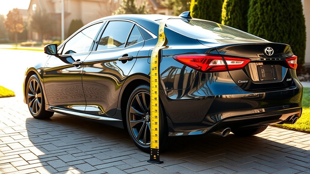 Documenting left and right Toyota Camry wheelbase measurements for racing technical inspection
