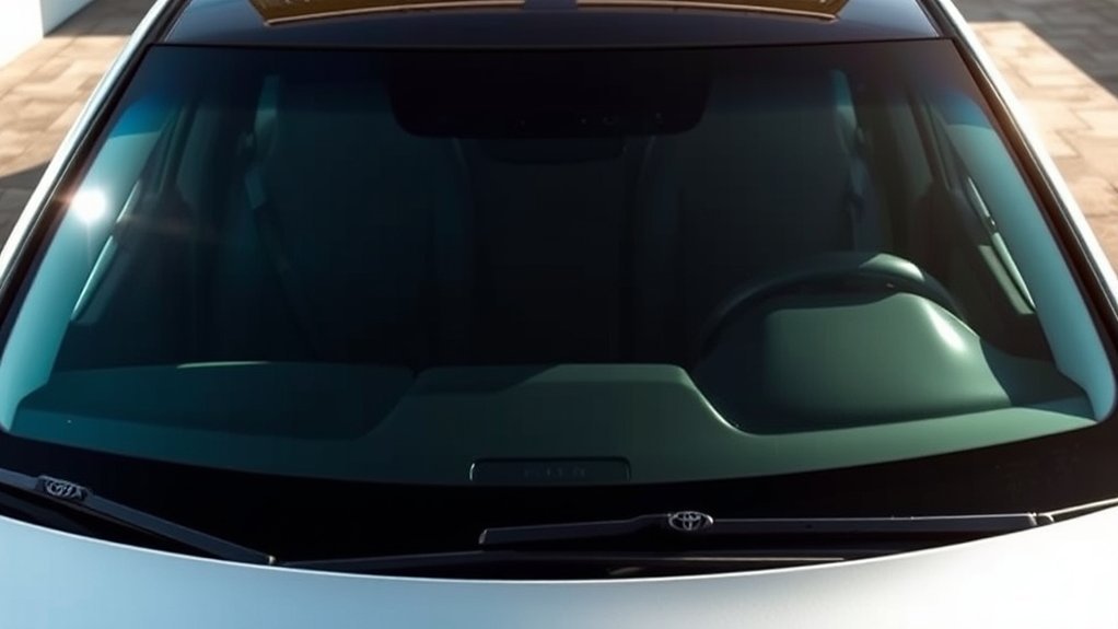 Layers of an acoustic Toyota Camry windshield designed to reduce sound transmission into the cabin