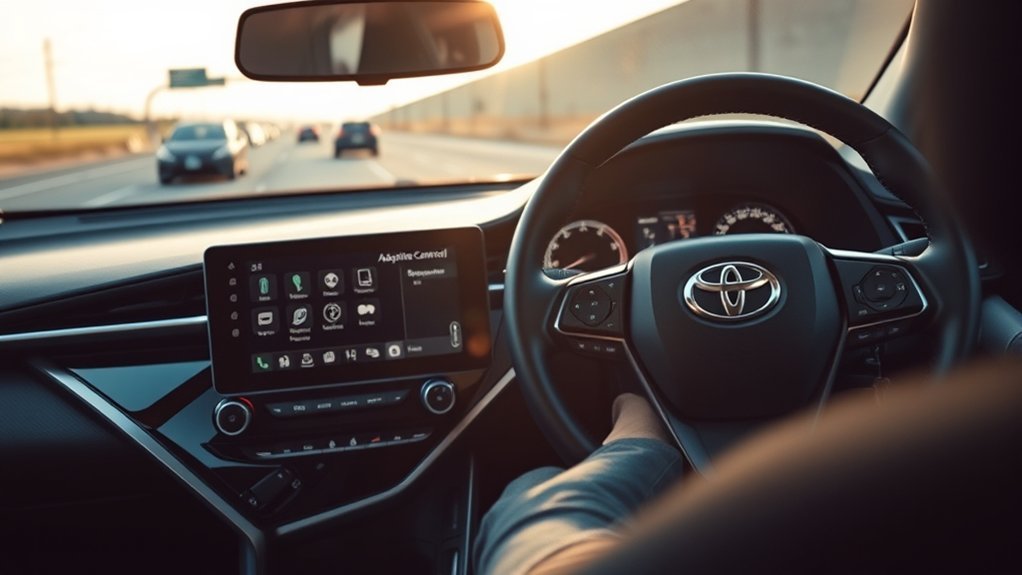 Toyota Camry Dynamic Radar Cruise Control maintaining a selected following gap
