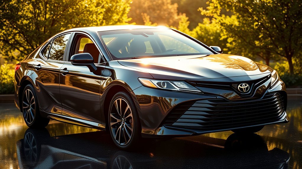 2026 Toyota Camry hybrid midsize sedan parked outdoors