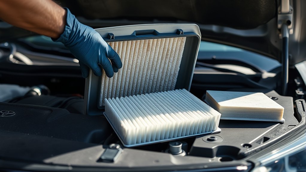 Toyota Camry engine air filter maintenance and inspection