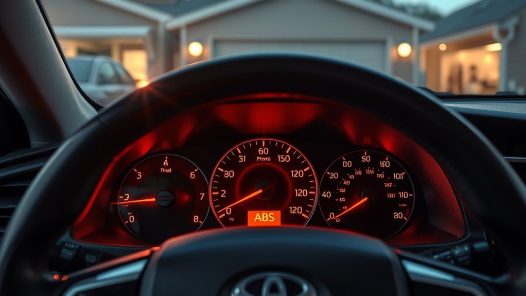 Diagram explaining the Toyota Camry anti-lock brake system and ABS warning light
