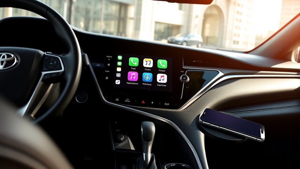 Apple CarPlay and Android Auto interfaces compared for Toyota Camry drivers
