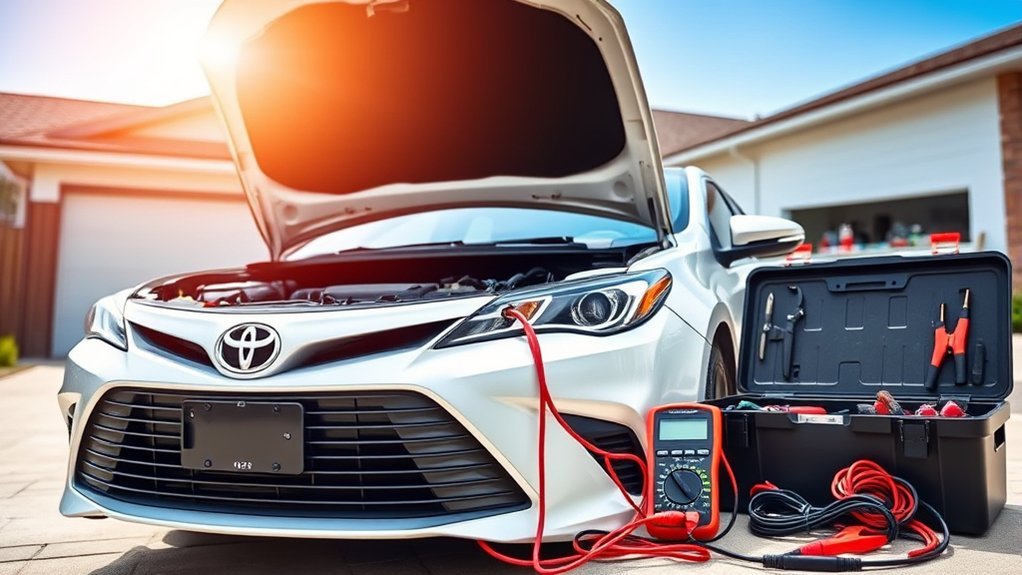 Testing the health of a Toyota Camry 12-volt battery