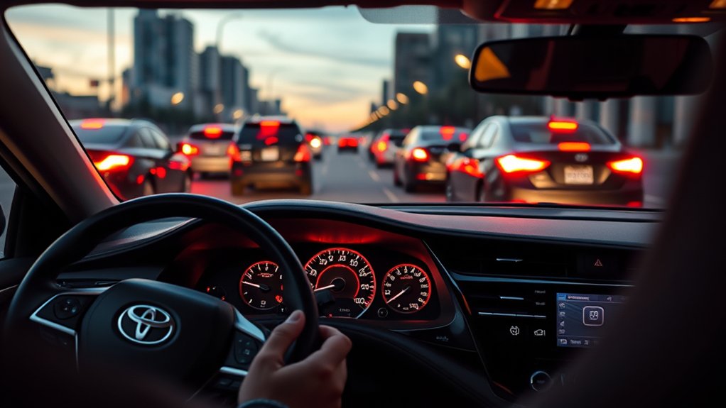Toyota Camry using Brake Hold in stop-and-go traffic