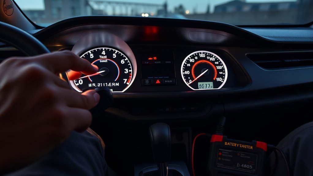 Testing the Toyota Camry 12-volt battery during a push-button start diagnosis
