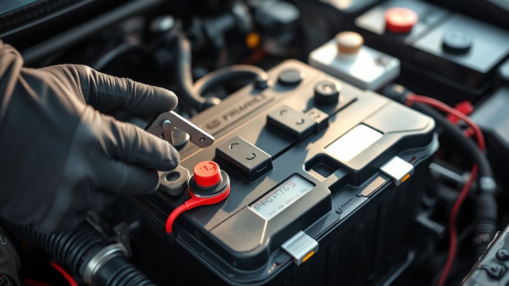 Toyota Camry 12V battery maintenance and terminal inspection