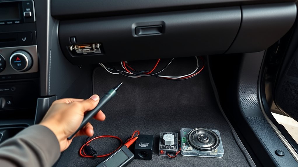 Toyota Camry blower motor troubleshooting steps under the passenger-side dashboard