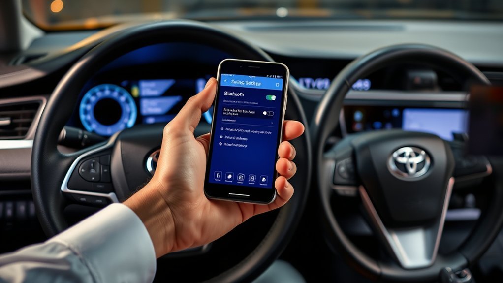 Toyota Camry Bluetooth controls for hands-free calling and audio streaming