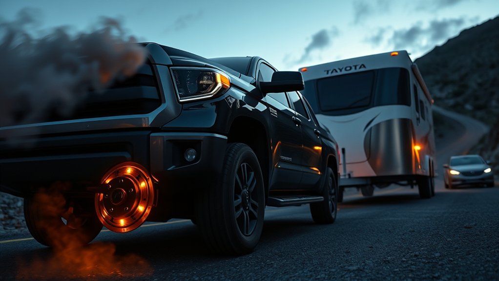 Toyota Tundra brake fade prevention while towing on a downhill grade