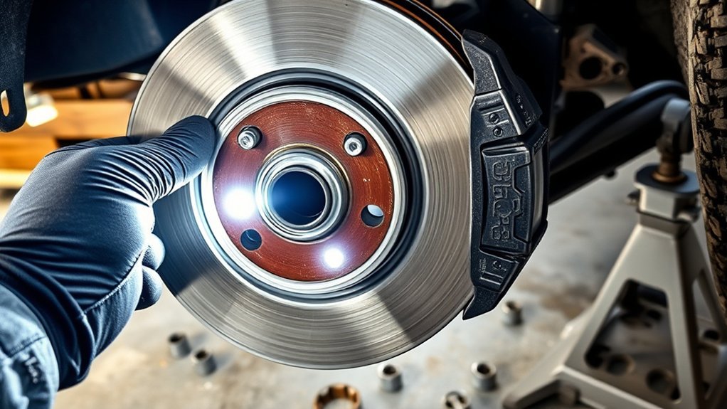 Toyota Tundra brake pad and rotor wear inspection