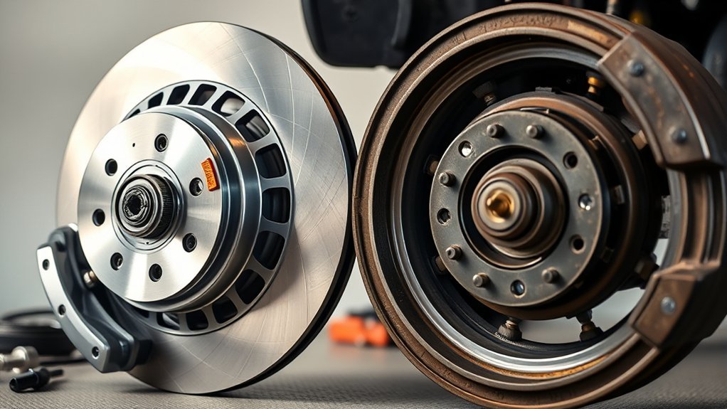 Disc brake and drum brake myths compared with mechanical facts