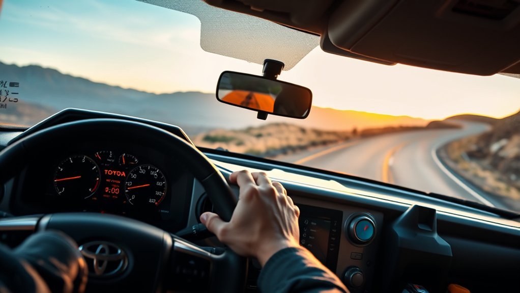 Toyota Tundra being driven gently during the new-truck break-in period