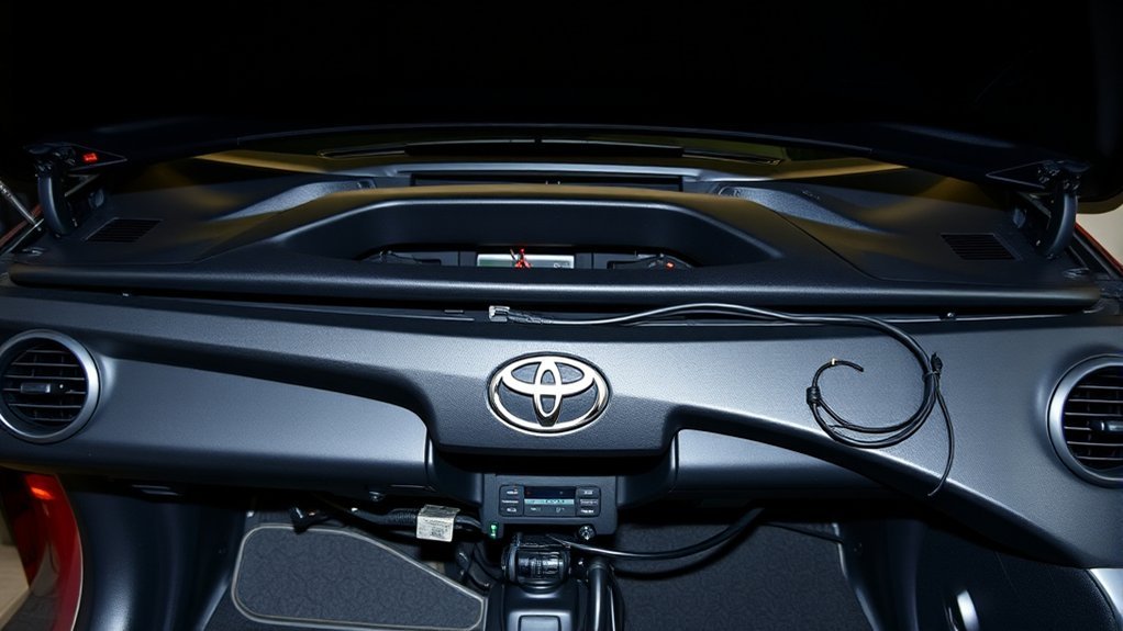 Toyota Camry OBD2 diagnostic system connected to a scan tool