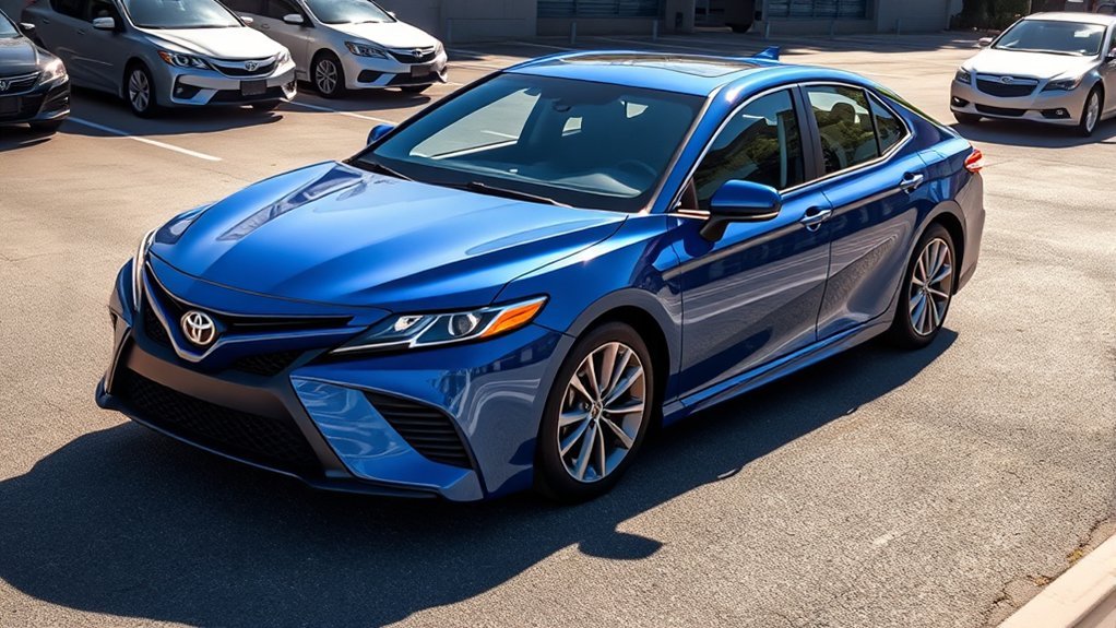 Toyota Camry completing a tight low-speed turn
