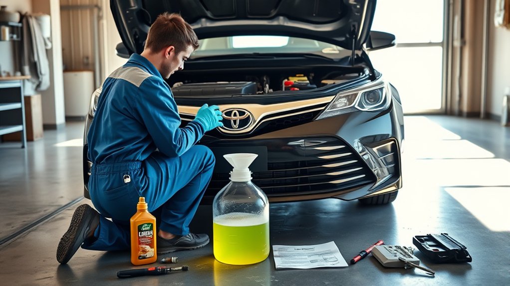 Checking the correct Toyota Camry coolant replacement interval