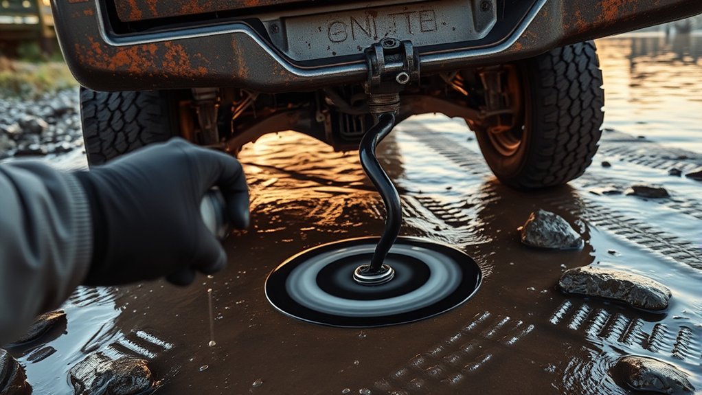 Inspecting Toyota Tacoma differential fluid after a deep-water crossing