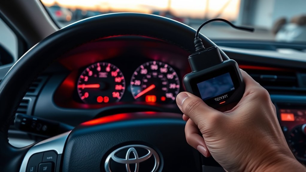 Toyota Camry check engine light troubleshooting with an OBD II scan tool