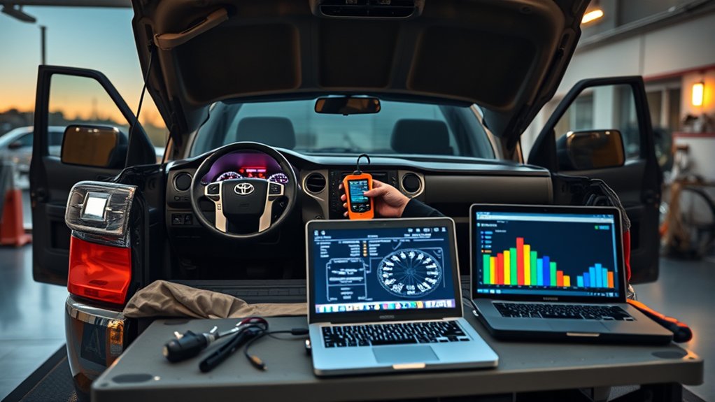 Toyota Tundra check engine light warning on the dashboard