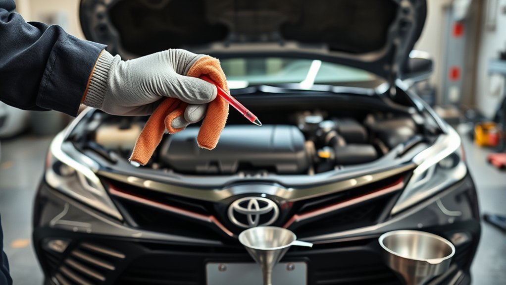 Checking Toyota Camry transmission fluid and leaks