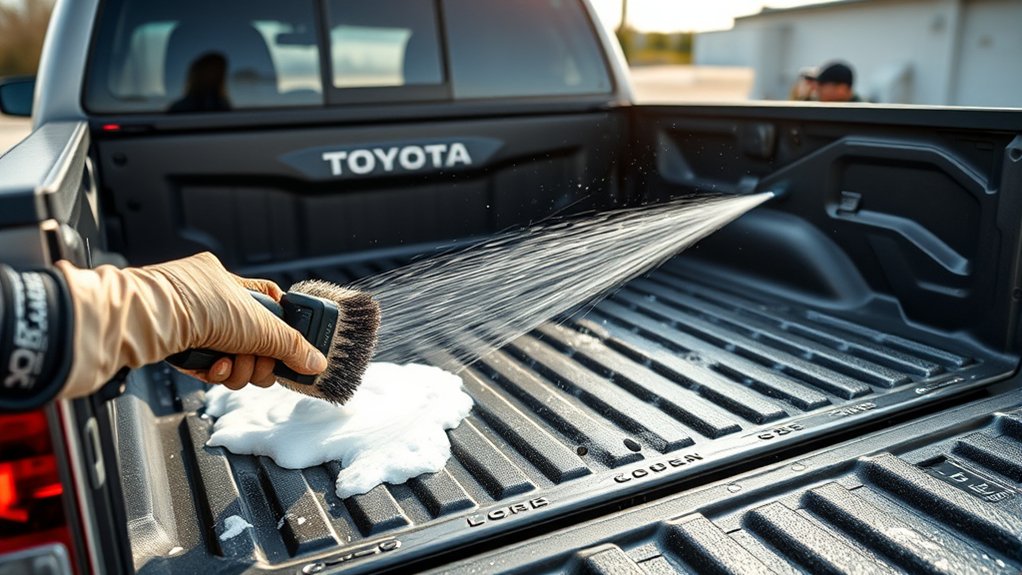 clean toyota tacoma bed liner