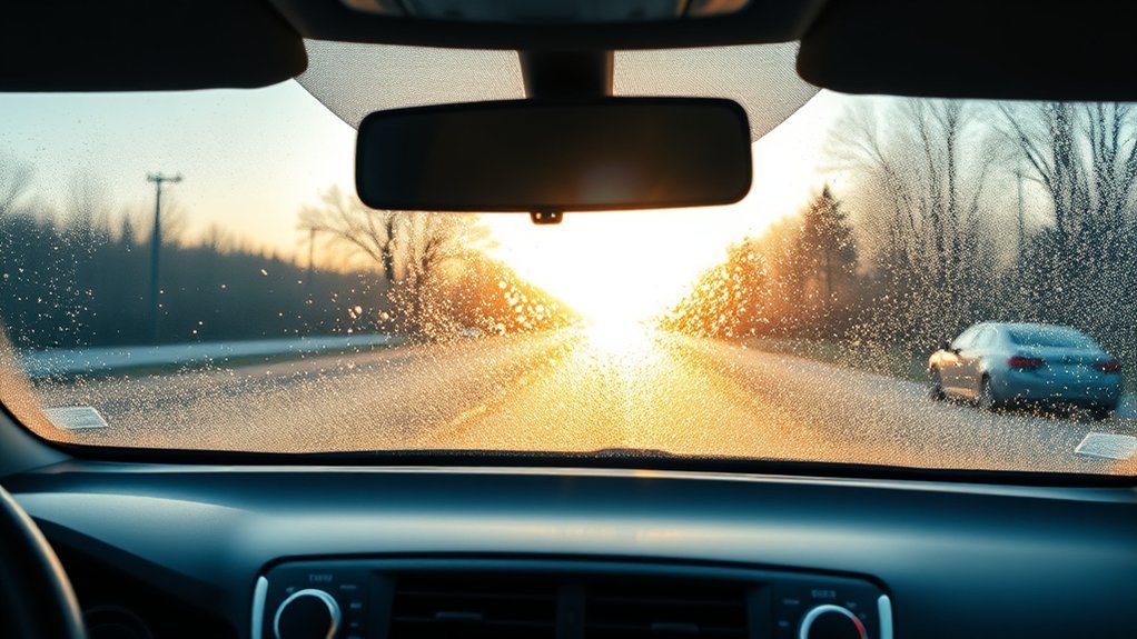 Clean Toyota Camry windshield providing clear visibility in wet weather