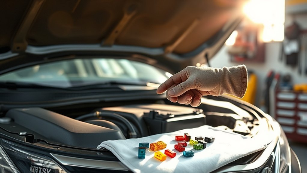 Toyota Camry blade fuse with an open internal element