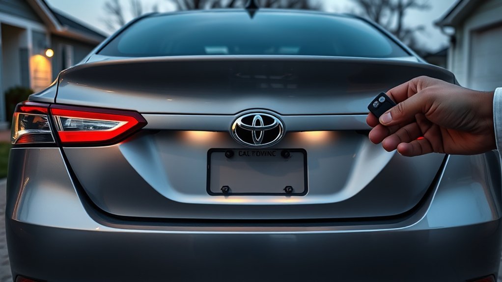 Toyota Camry trunk latch, release cable, and lock components that can prevent the trunk from opening