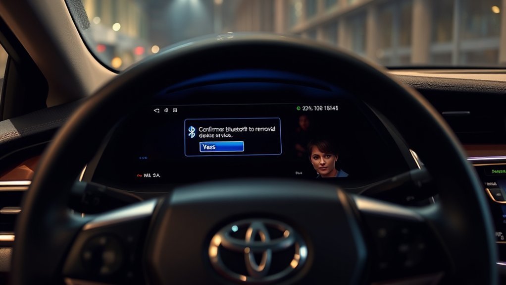 Confirming removal of a paired Bluetooth device in a Toyota Camry