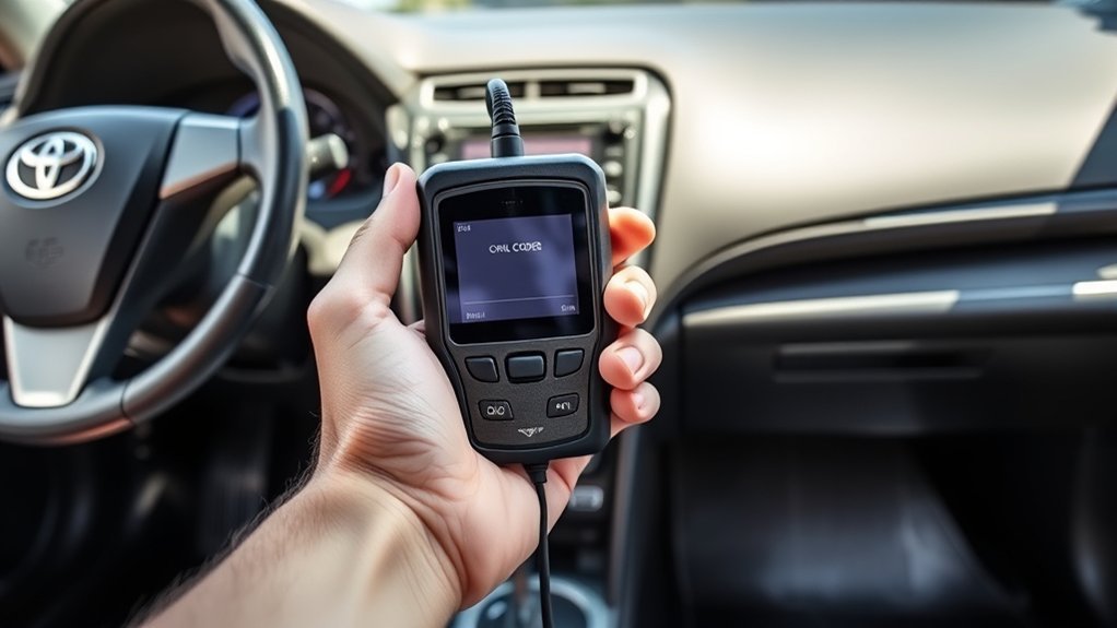 Connecting an OBD2 scanner securely to a Toyota Camry diagnostic port