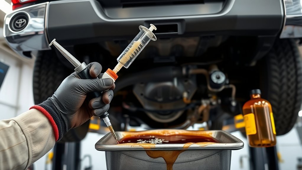 Inspection of contaminated Toyota Tundra transfer case fluid