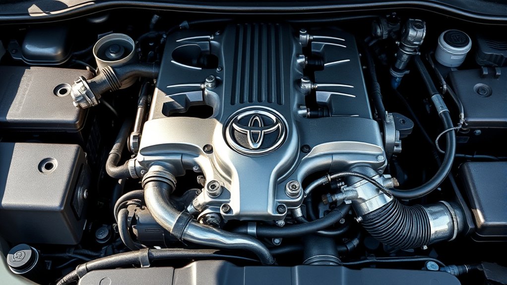 Illustration of coolant circulation through a Toyota Camry engine, water pump, radiator, and heater circuit