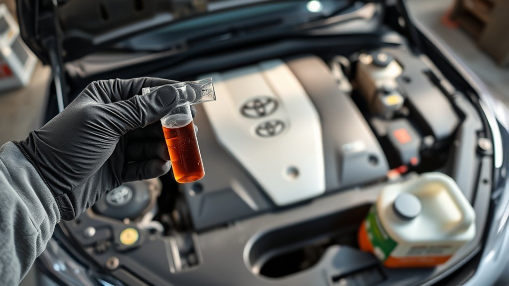 Toyota Camry coolant warning signs including overheating, leakage, low coolant, and contaminated fluid