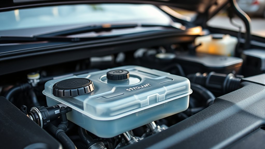 Inspecting a Toyota Camry coolant reservoir when the engine is cold