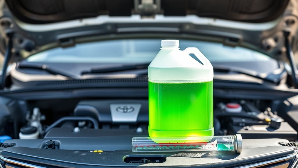 Toyota Camry engine coolant carrying heat to the radiator