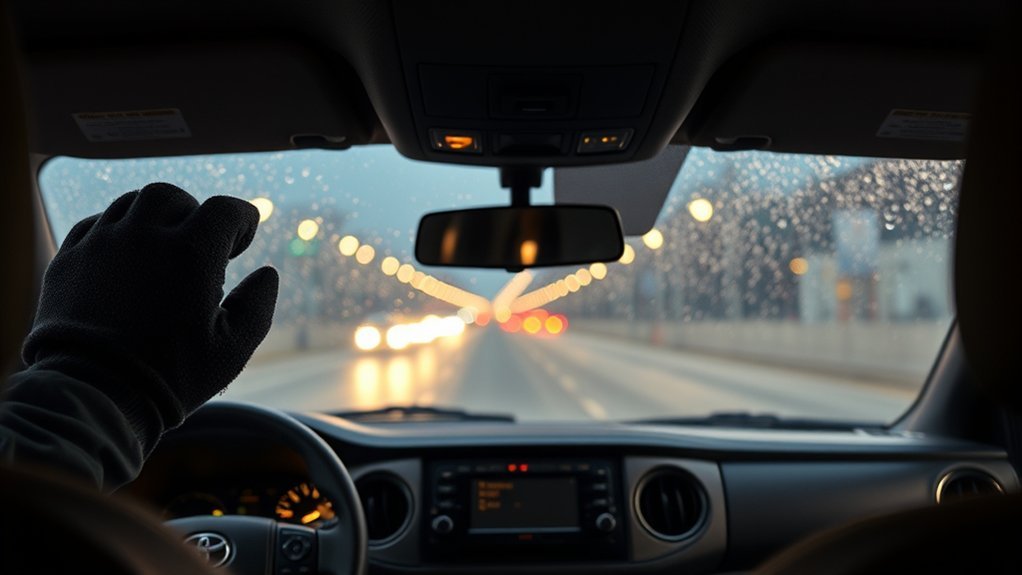 Toyota Tacoma front windshield defogger controls clearing interior fog