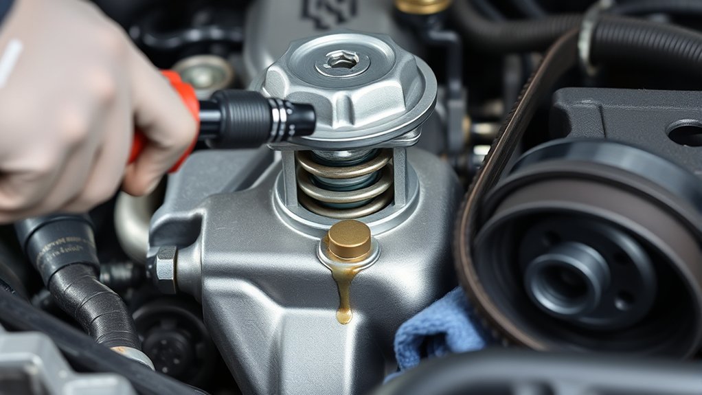 detach thermostat housing components