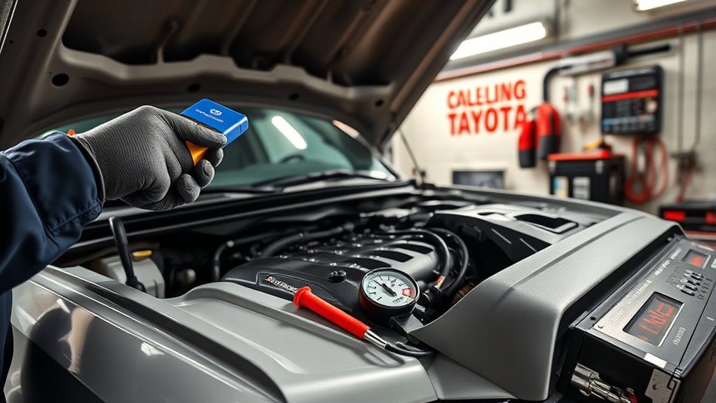 Using an OBD-II scanner to diagnose a Toyota Tundra engine misfire