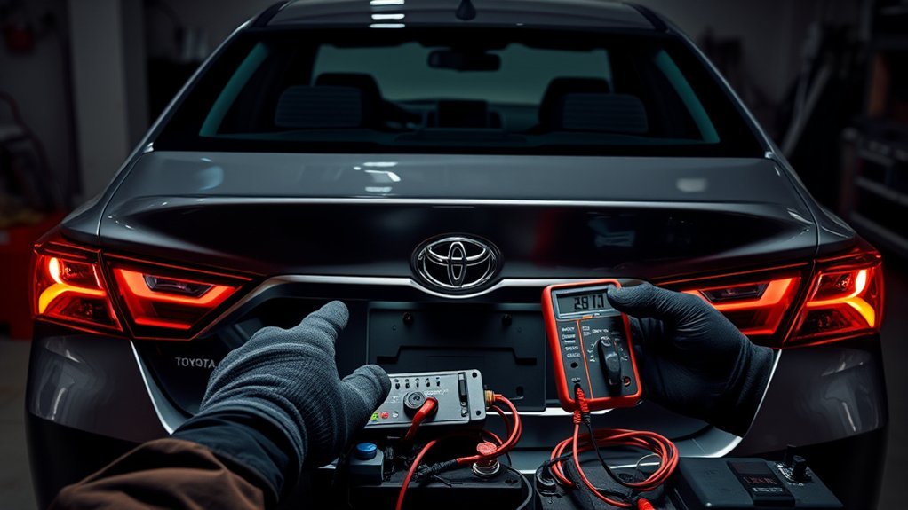 Diagnosing Toyota Camry brake lights with the trunk open