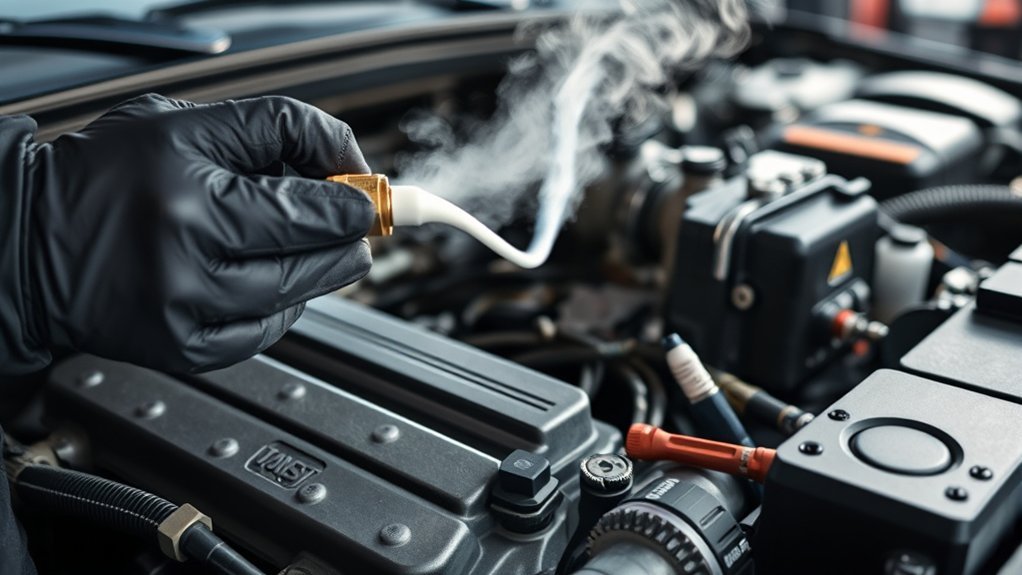 Automotive smoke test used to locate an intake vacuum leak
