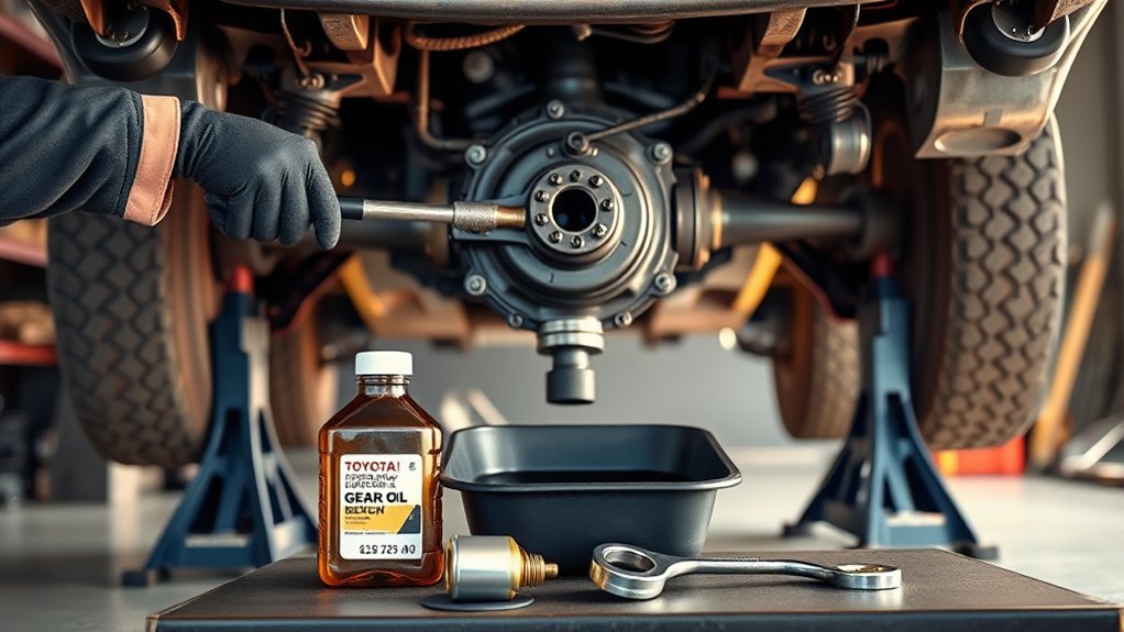 Third-generation Toyota Tacoma rear differential fluid change procedure
