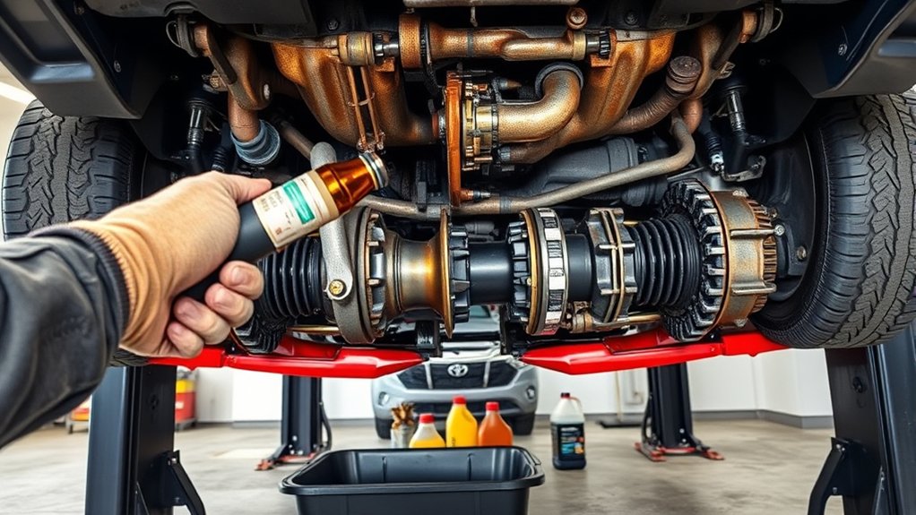 Toyota Tacoma differential gears protected by clean gear oil