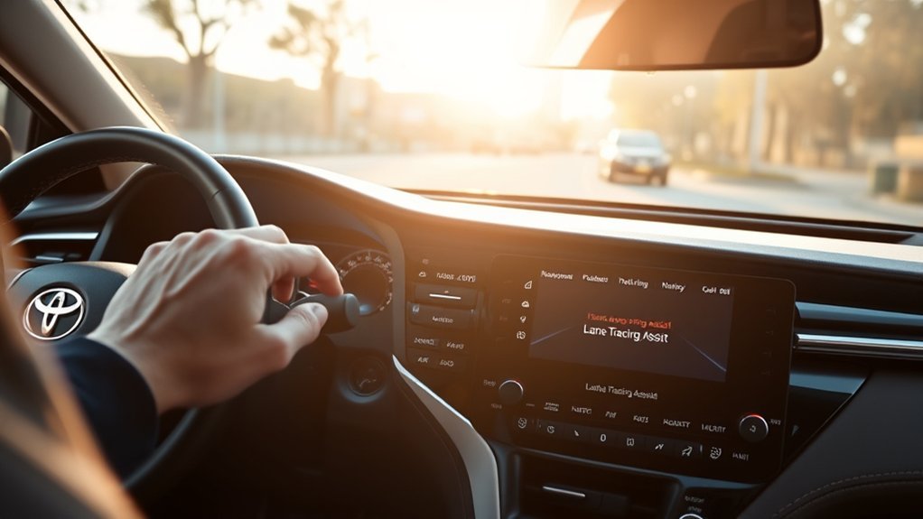 Toyota Camry steering-wheel controls used to pause or disable lane-assistance functions