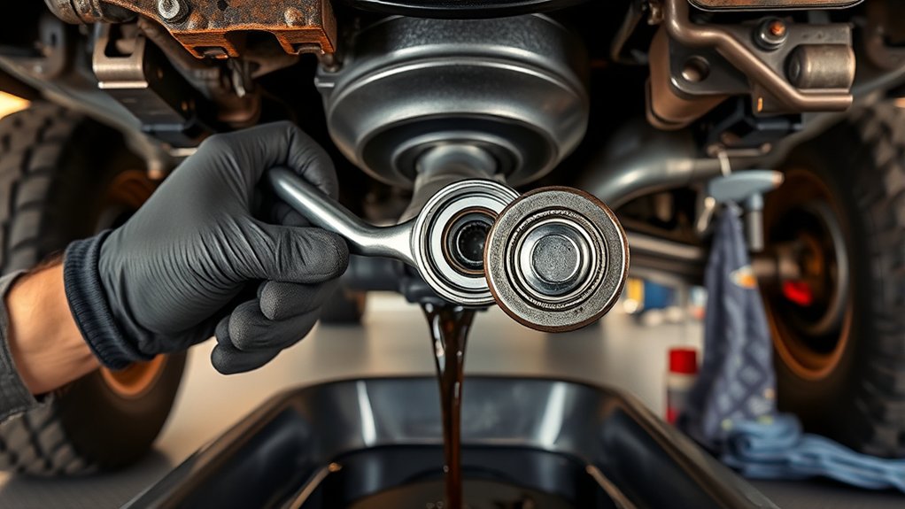 Removing the Tacoma rear differential drain plug and cleaning its magnet