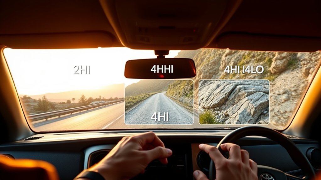 Toyota Tacoma 2HI, 4HI, and 4LO drive mode selection guide