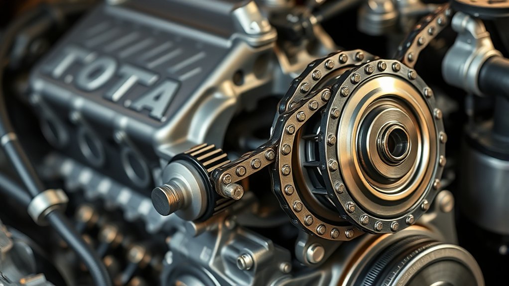 Toyota Tacoma metal timing chain, guides, and tensioner