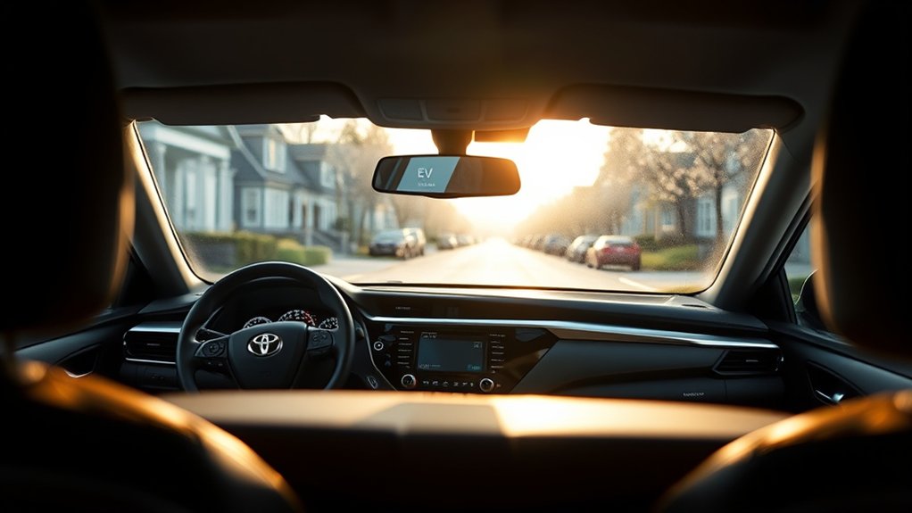 Toyota Camry Hybrid operating in electric-only EV Mode at low speed