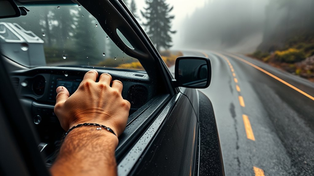 Driver safely selecting 4H in a Toyota Tacoma