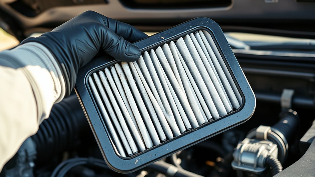 Toyota Tacoma engine air filter protecting the intake from dust and debris